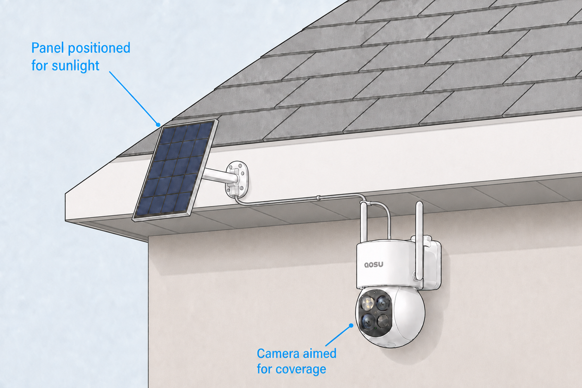 Where to Place a Solar Security Camera and Its Panel