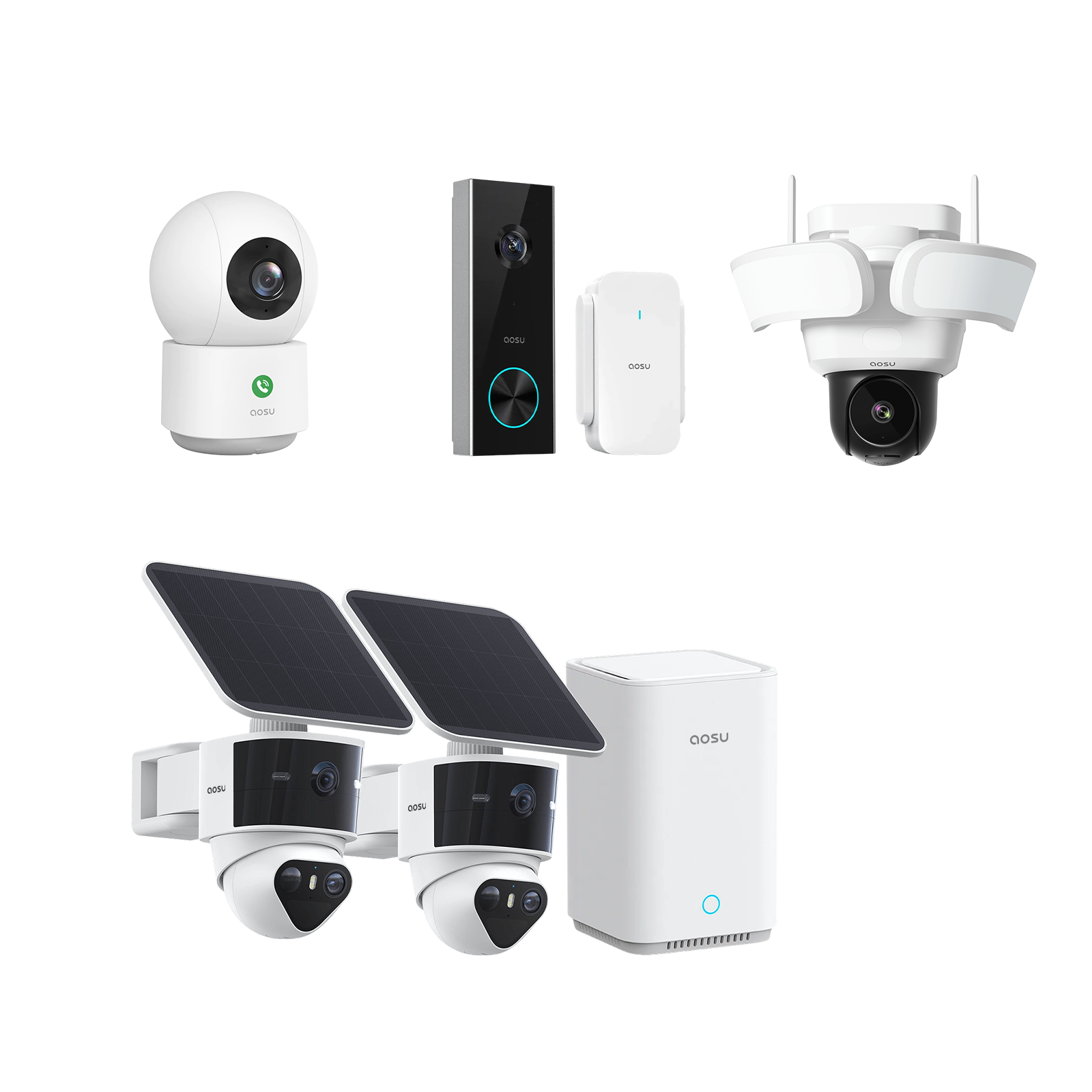 aosu T2 Pro + Video Doorbell Pro + Floodlight Cam Pro + IndoorCam P1 Pro