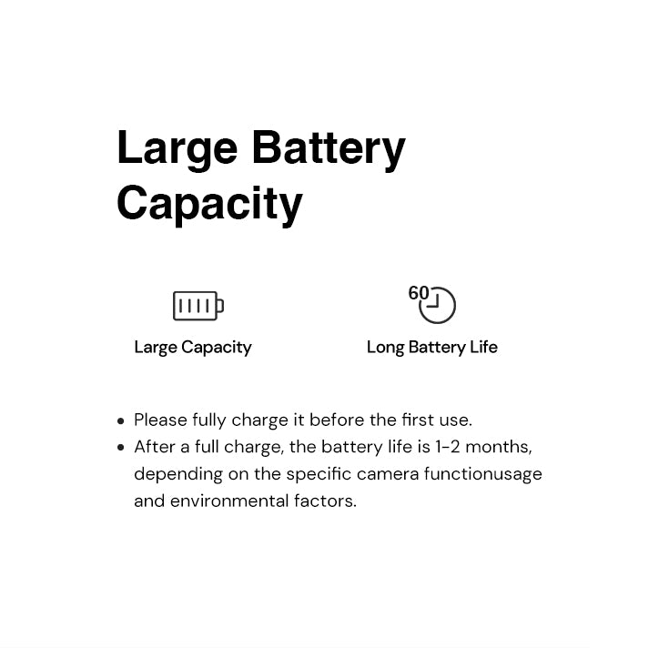 security camera with large battery capacity