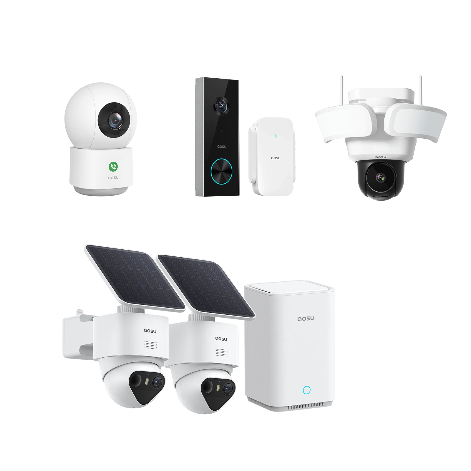 aosu T2 Ultra + Video Doorbell Pro + Floodlight Cam Pro + IndoorCam P1 Pro