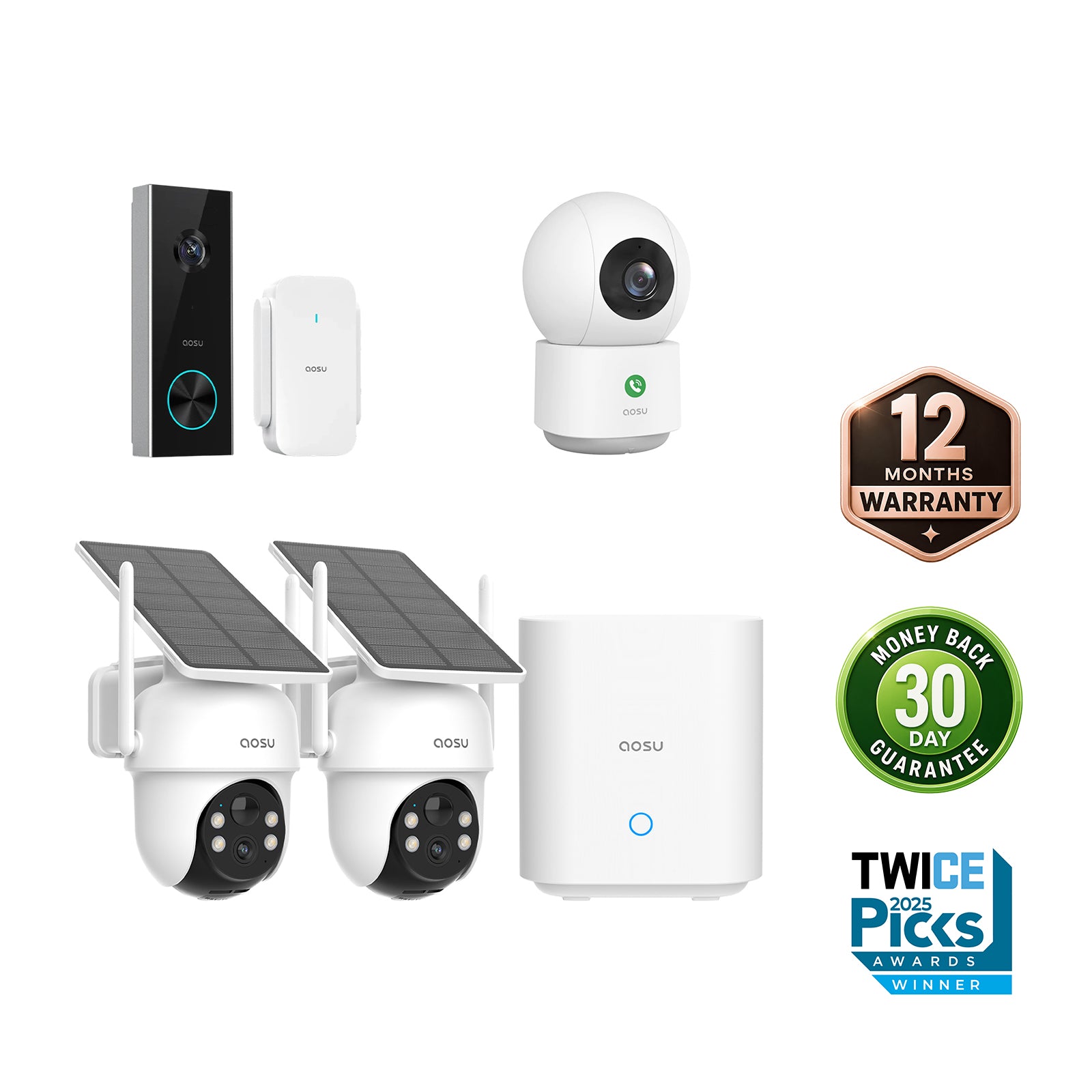 SolarCam D1 Classic Kit + Video Doorbell Pro + IndoorCam P1 Pro