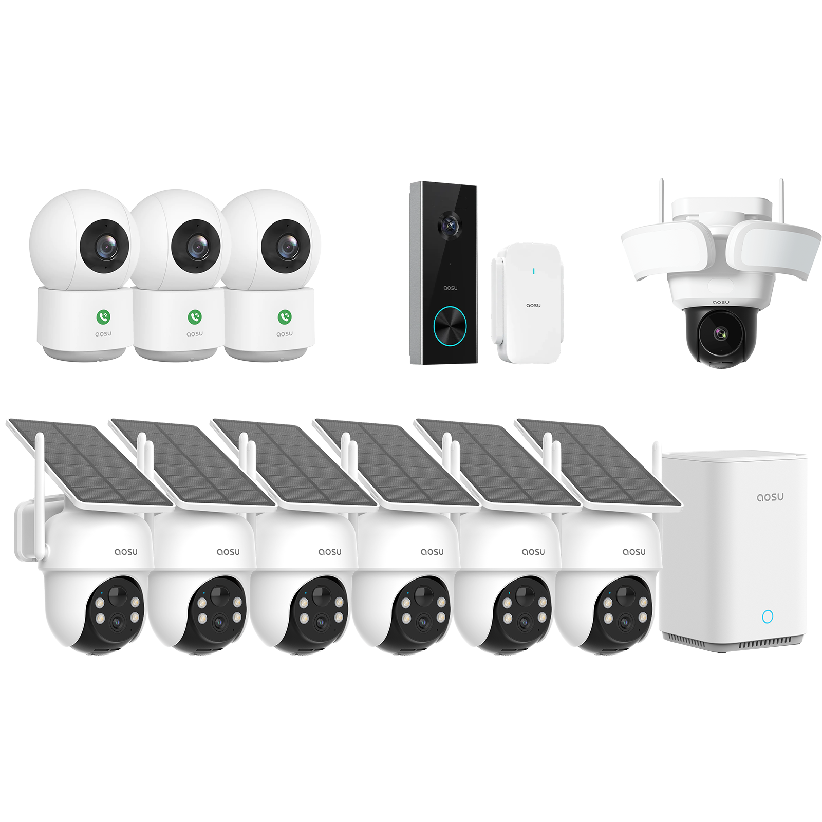 SolarCam D1 Classic (6-Cam) + Video Doorbell Pro + Floodlight Cam Pro