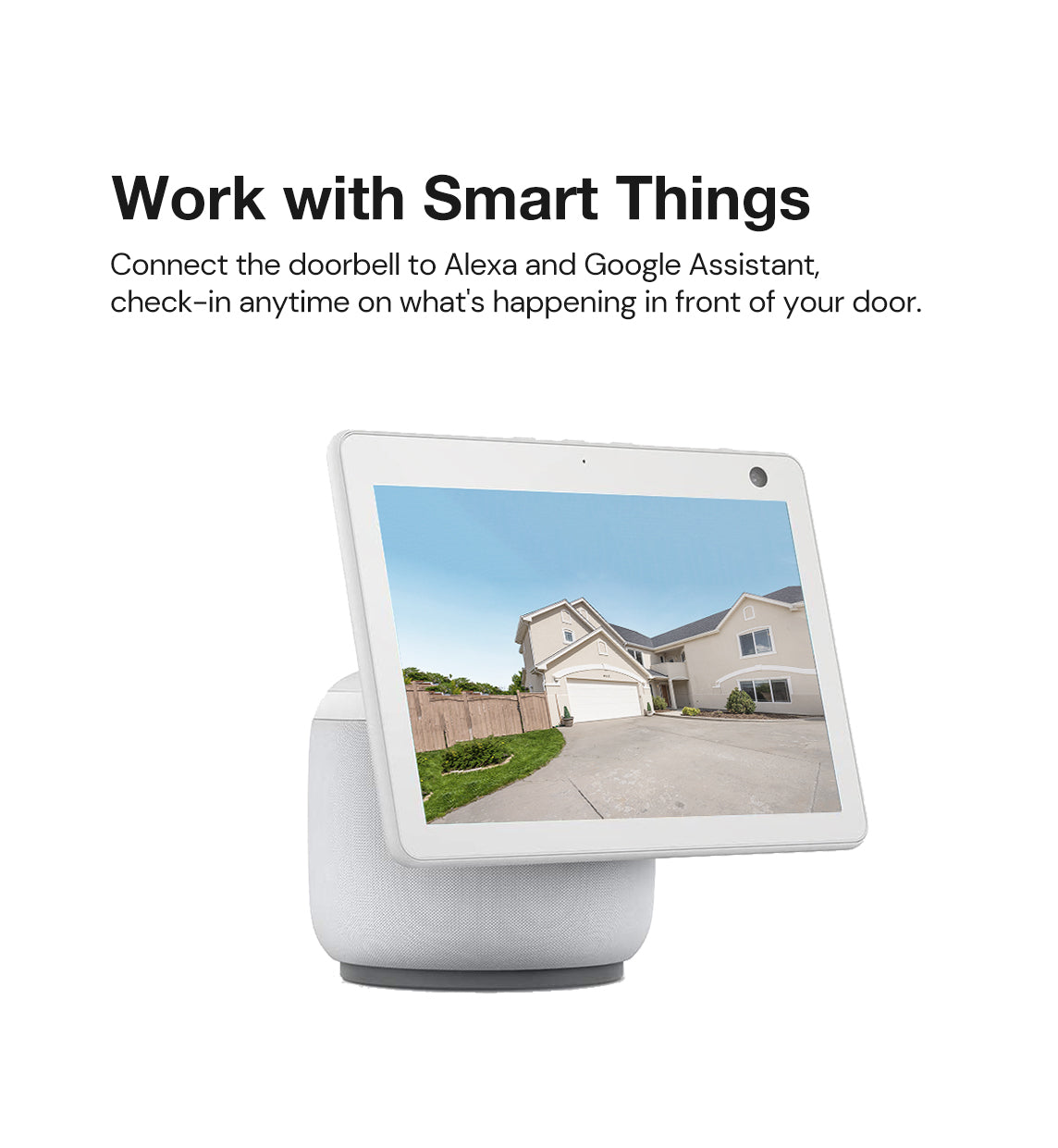 Work with smart things, connect the doorbell to Alexa and Google Assistant