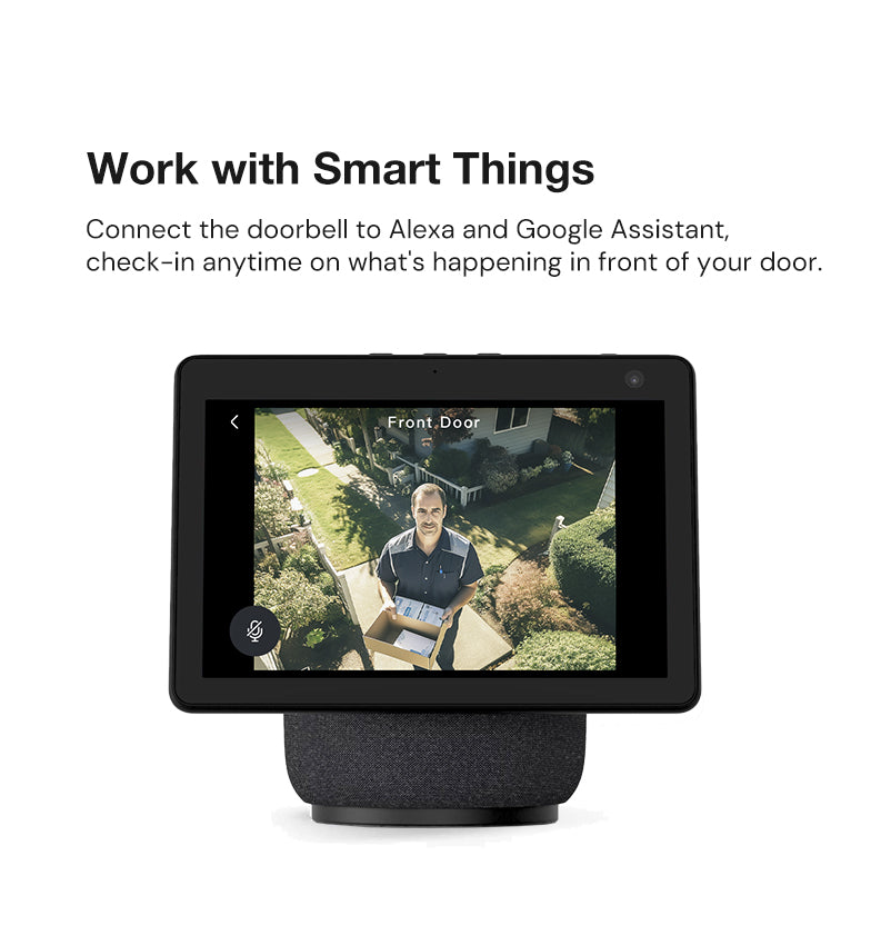 Work with smart things, connect the doorbell to Alexa and Google Assistant
