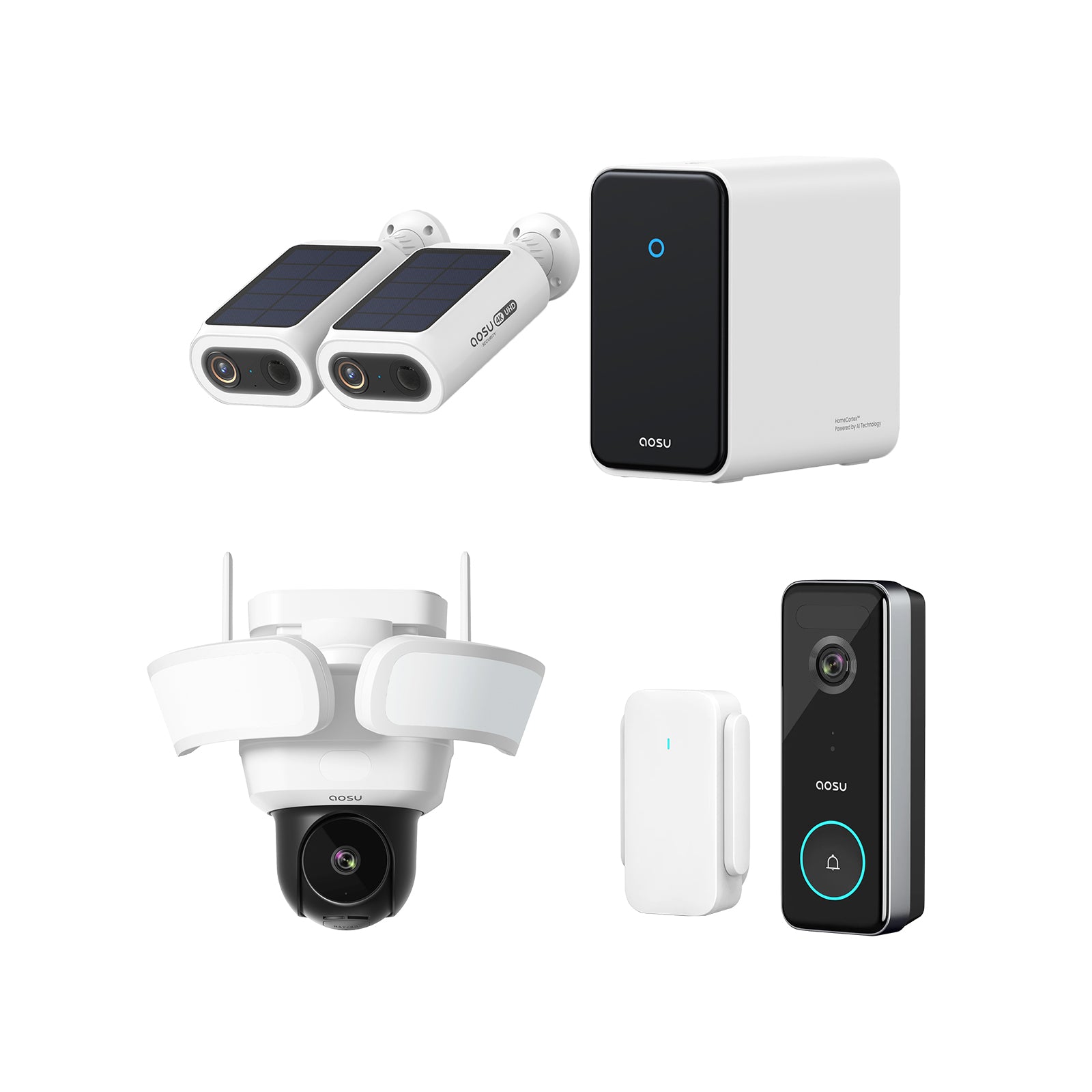 4K SolarCam P1 Max with HomeCortex System + Video Doorbell Ultra + Floodlight Cam Pro