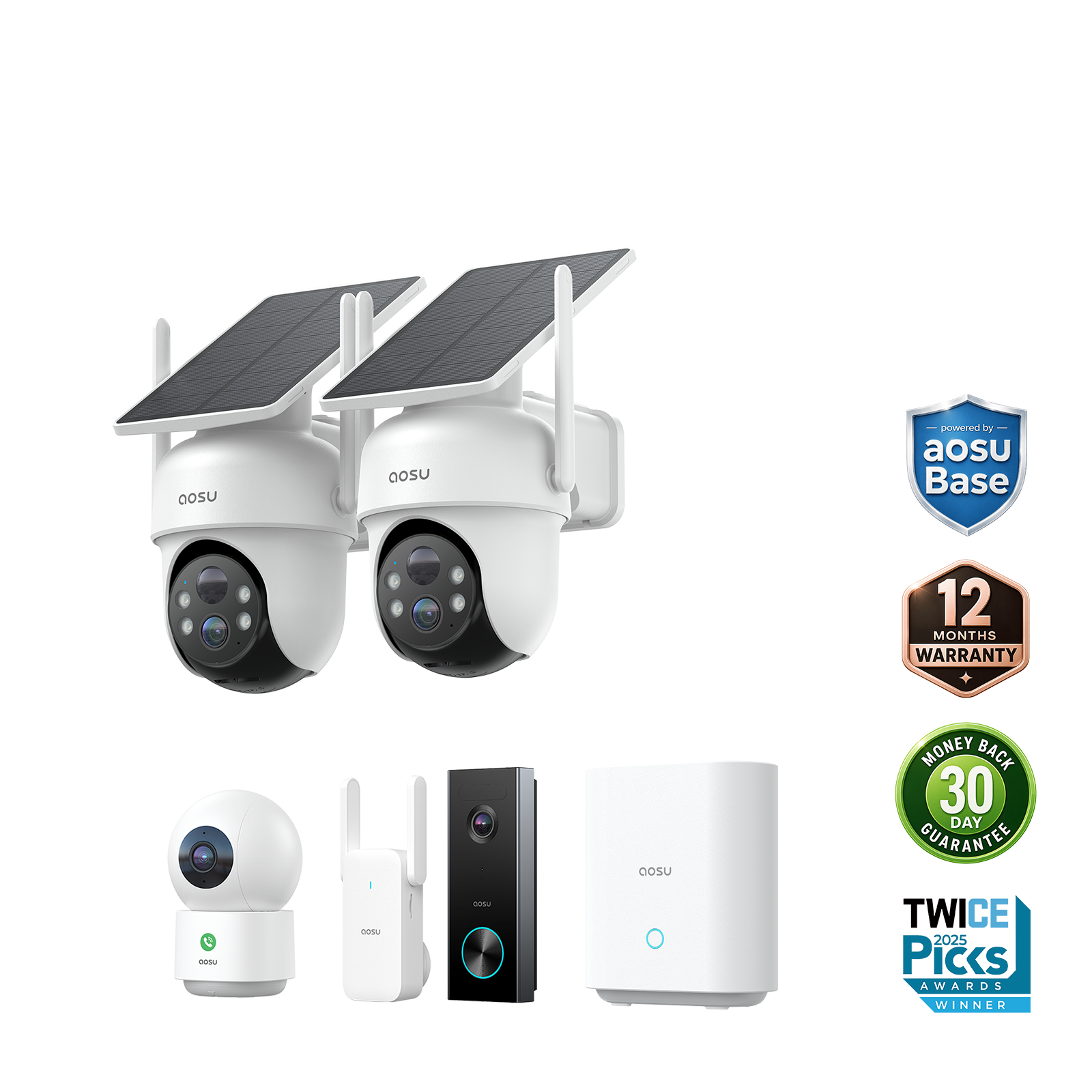 SolarCam D1 Classic Kit + Video Doorbell Pro + IndoorCam P1 Pro