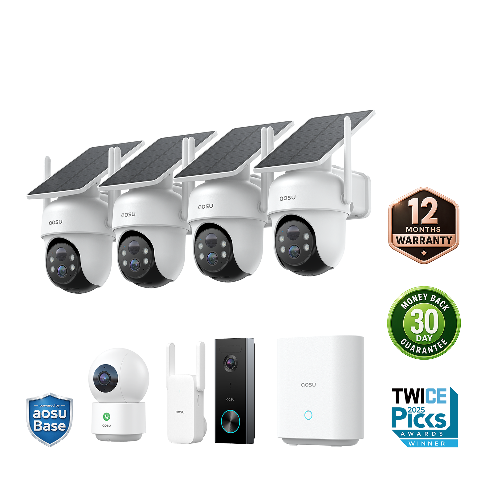 SolarCam D1 Classic Kit + Video Doorbell Pro + IndoorCam P1 Pro