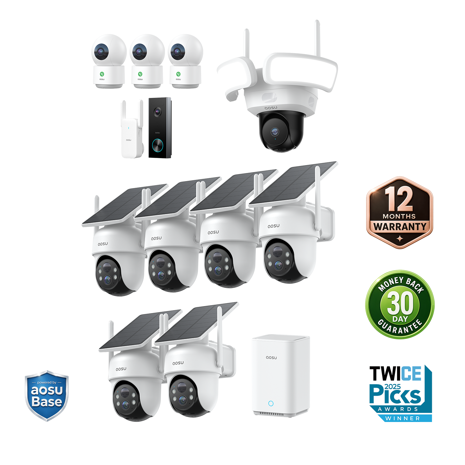 SolarCam D1 Classic (6-Cam) + Video Doorbell Pro + Floodlight Cam Pro + IndoorCam P1 Pro