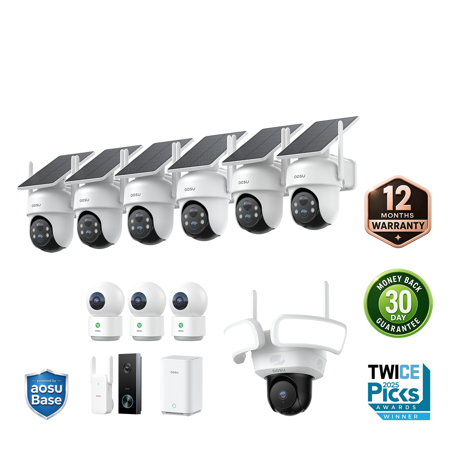 SolarCam D1 Classic (6-Cam) + Video Doorbell Pro + Floodlight Cam Pro + IndoorCam P1 Pro