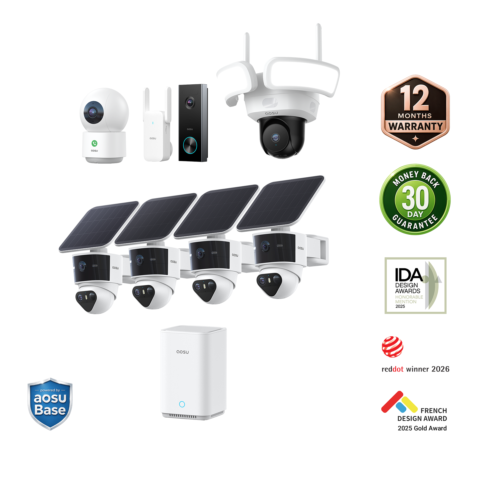 aosu T2 Pro + Video Doorbell Pro + Floodlight Cam Pro + IndoorCam P1 Pro