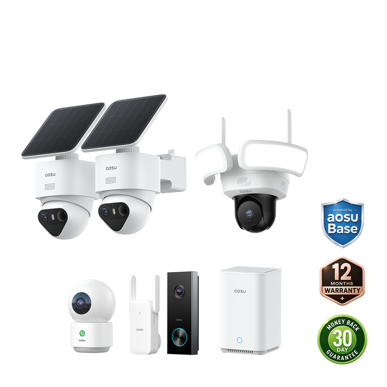 aosu T2 Ultra + Video Doorbell Pro + Floodlight Cam Pro + IndoorCam P1 Pro