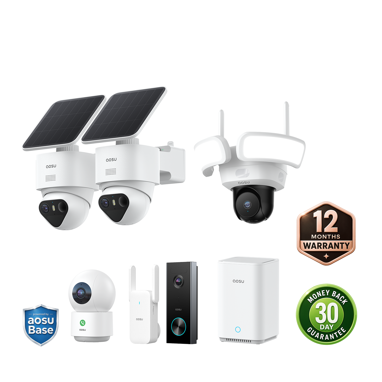 aosu T2 Ultra + Video Doorbell Pro + Floodlight Cam Pro + IndoorCam P1 Pro