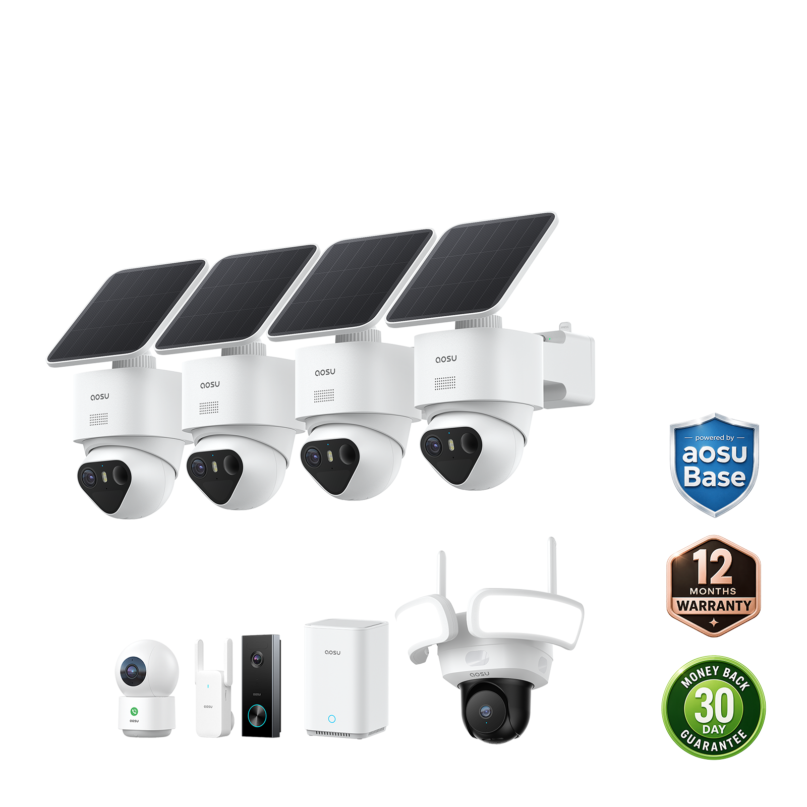 aosu T2 Ultra + Video Doorbell Pro + Floodlight Cam Pro + IndoorCam P1 Pro