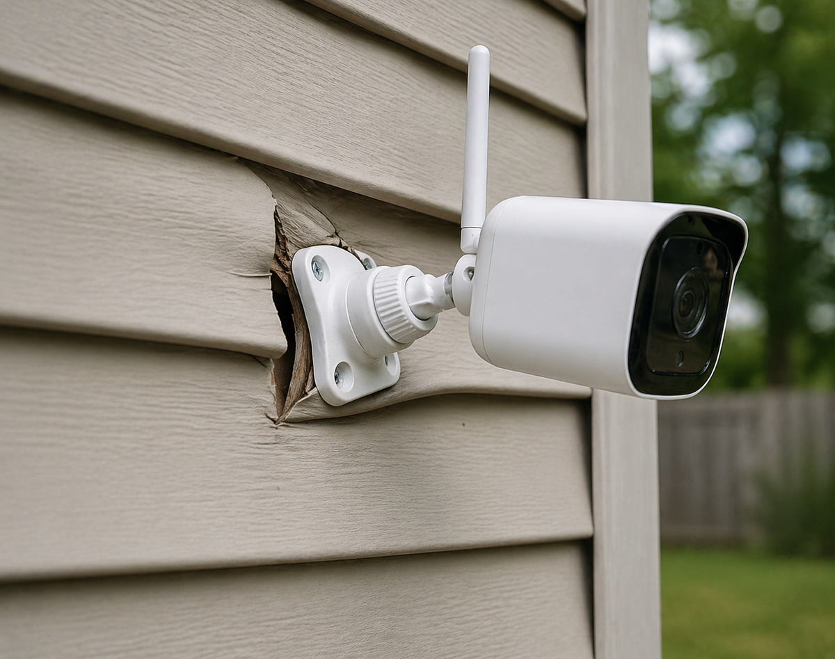 How to Mount a Security Camera on Vinyl Siding