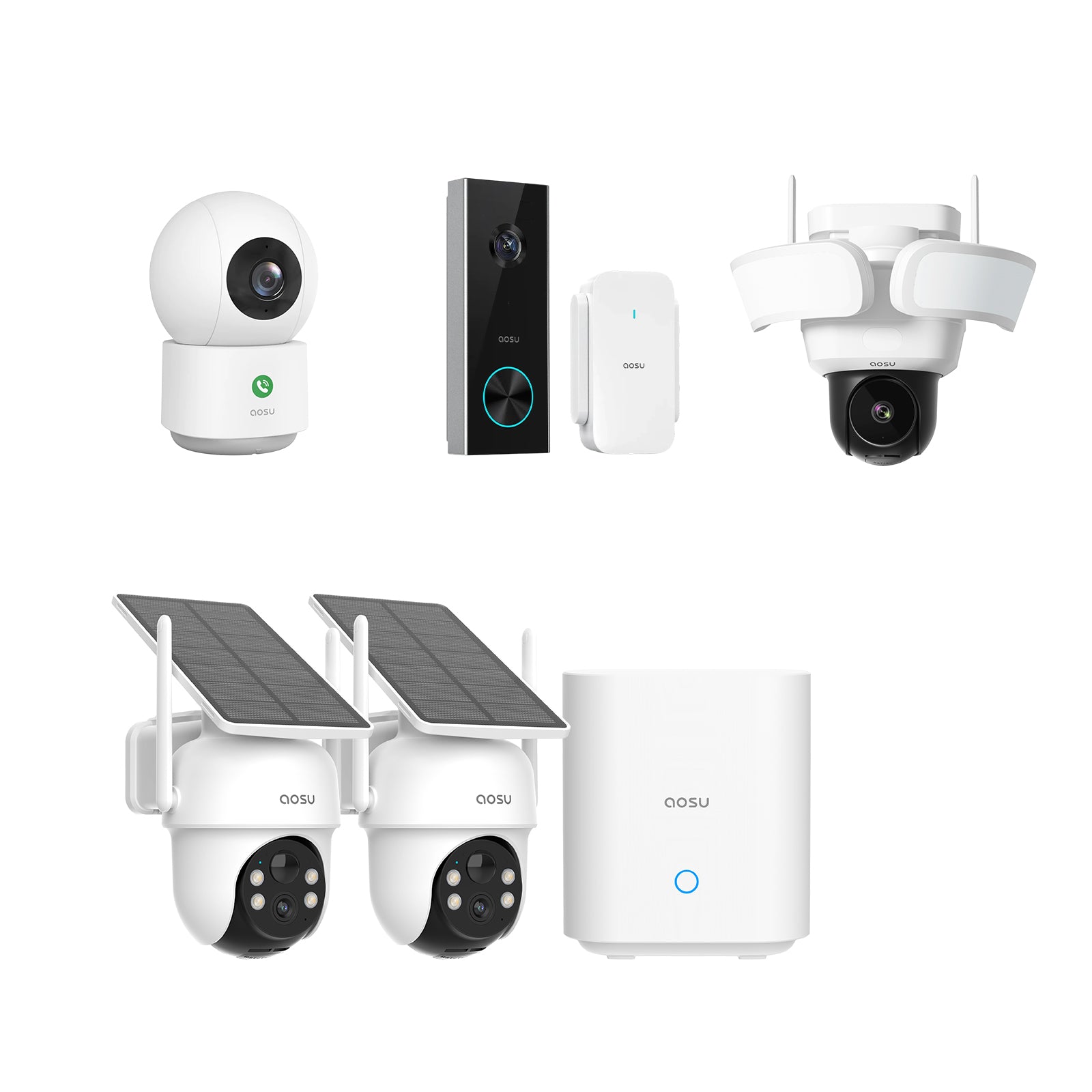 SolarCam D1 Classic Kit + Video Doorbell Pro + Floodlight Cam Pro + IndoorCam P1 Pro