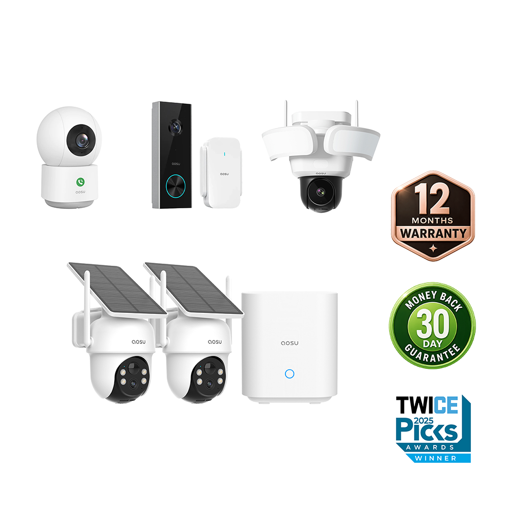 SolarCam D1 Classic Kit + Video Doorbell Pro + Floodlight Cam Pro + IndoorCam P1 Pro