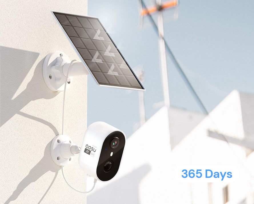 SolarCam Lite security camera with solar panel