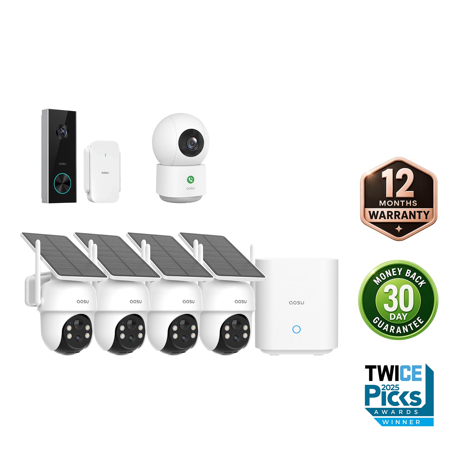 SolarCam D1 Classic Kit + Video Doorbell Pro + IndoorCam P1 Pro