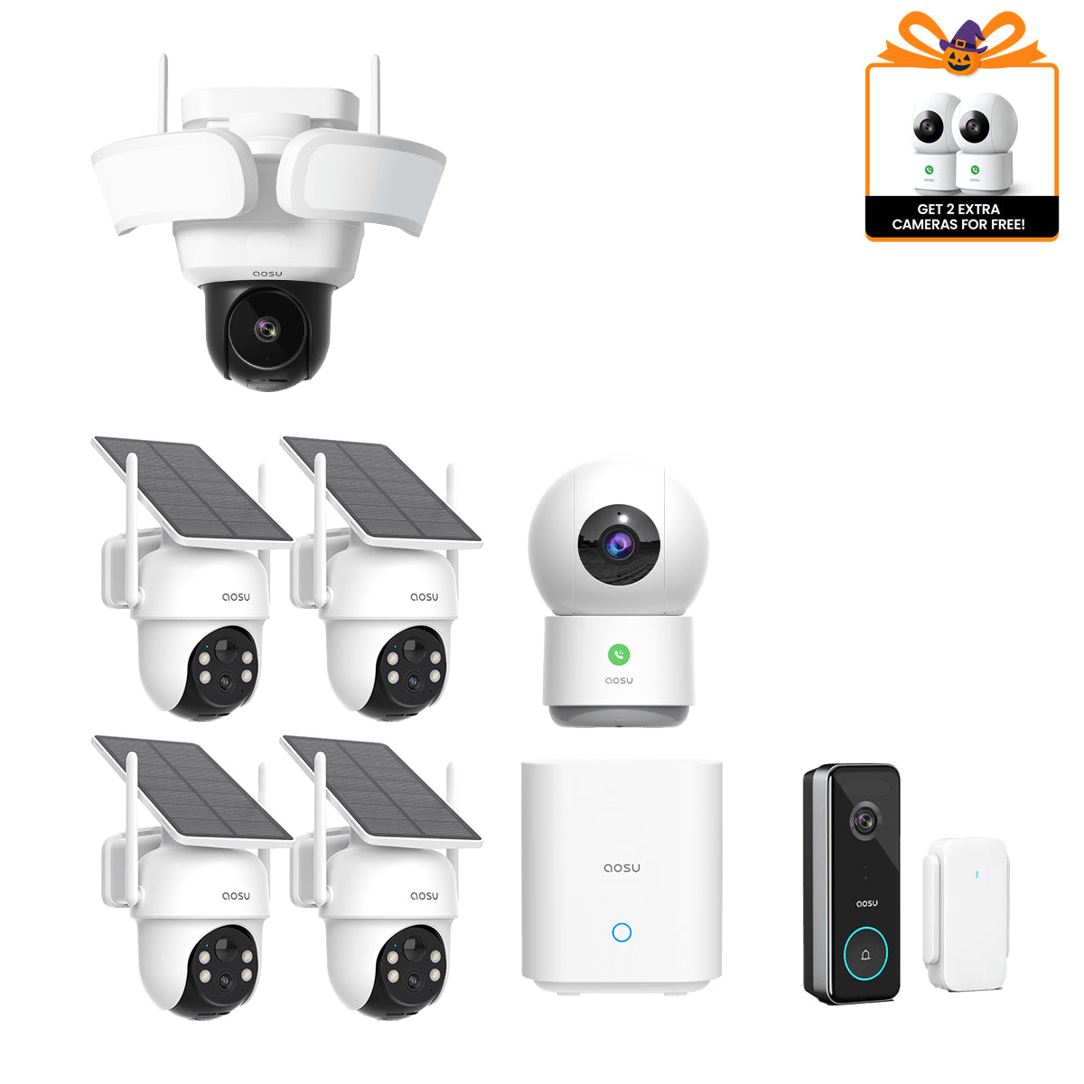 SolarCam D1 Classic Kit + Video Doorbell Ultra + Floodlight Cam Pro + IndoorCam P1 Pro