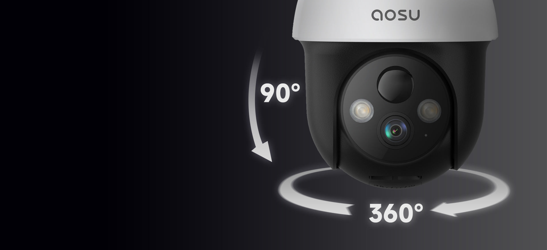 security camera features 360° panoramic view