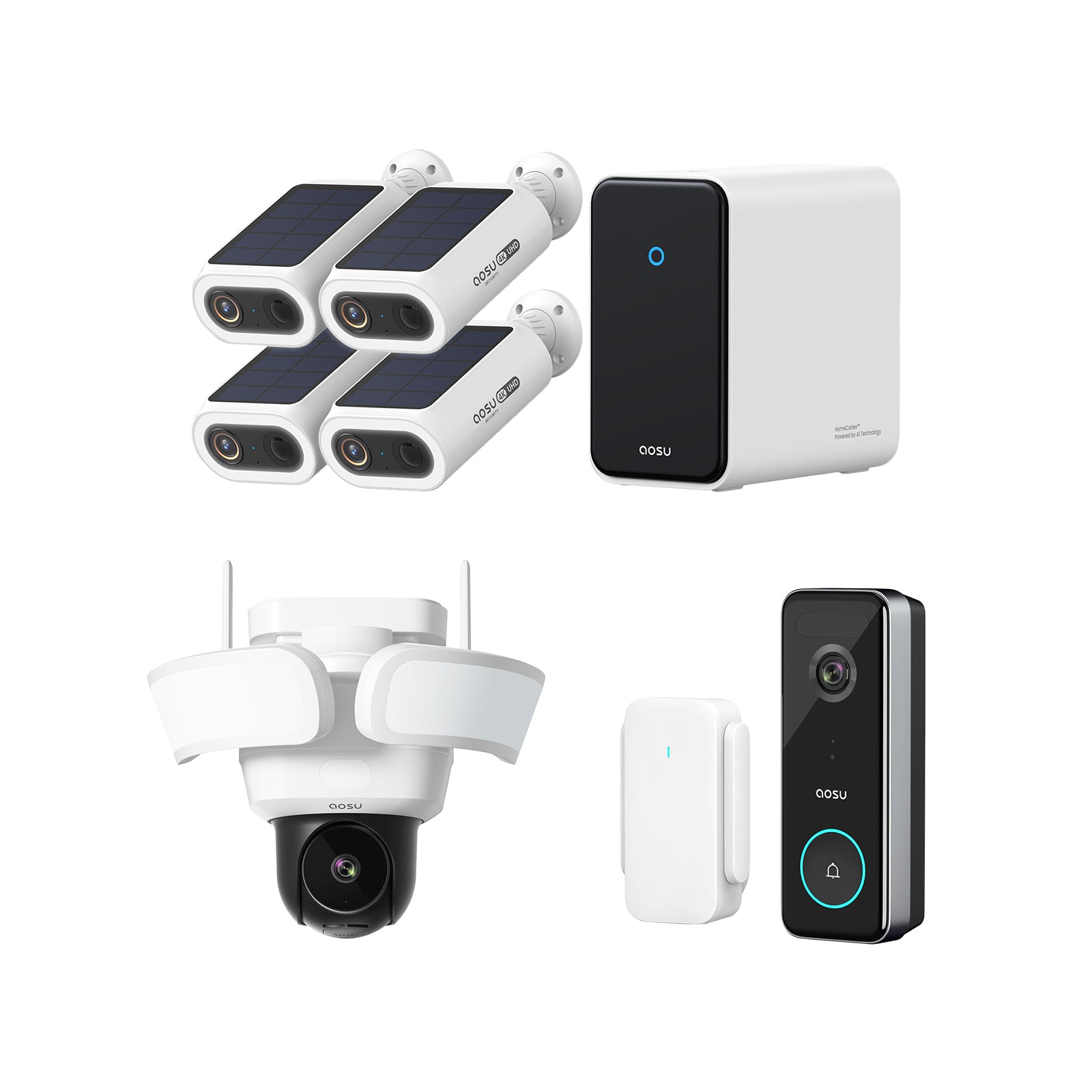 4K SolarCam P1 Max with HomeCortex System + Video Doorbell Ultra + Floodlight Cam Pro