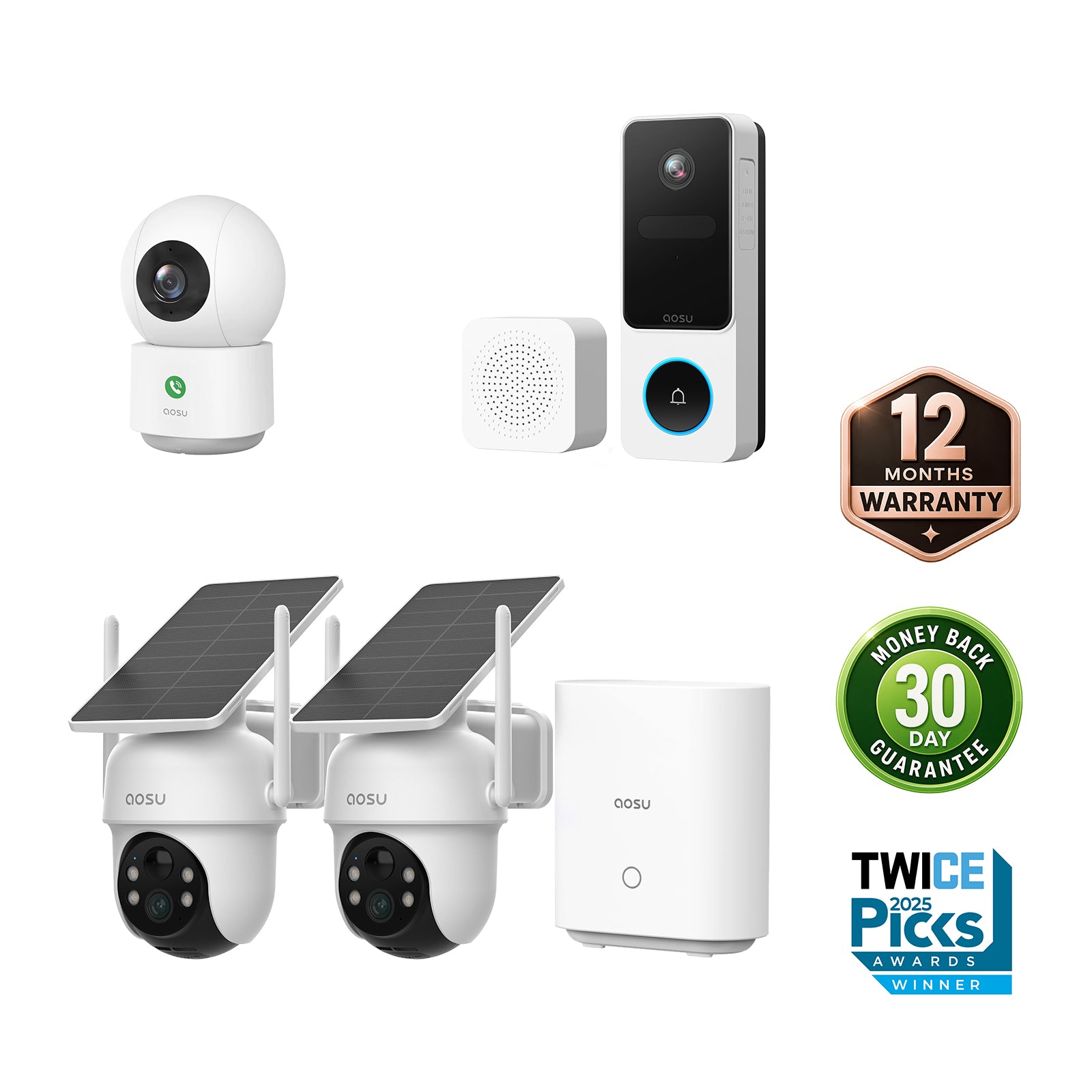 SolarCam D1 Classic Kit + Video Doorbell SE + IndoorCam P1