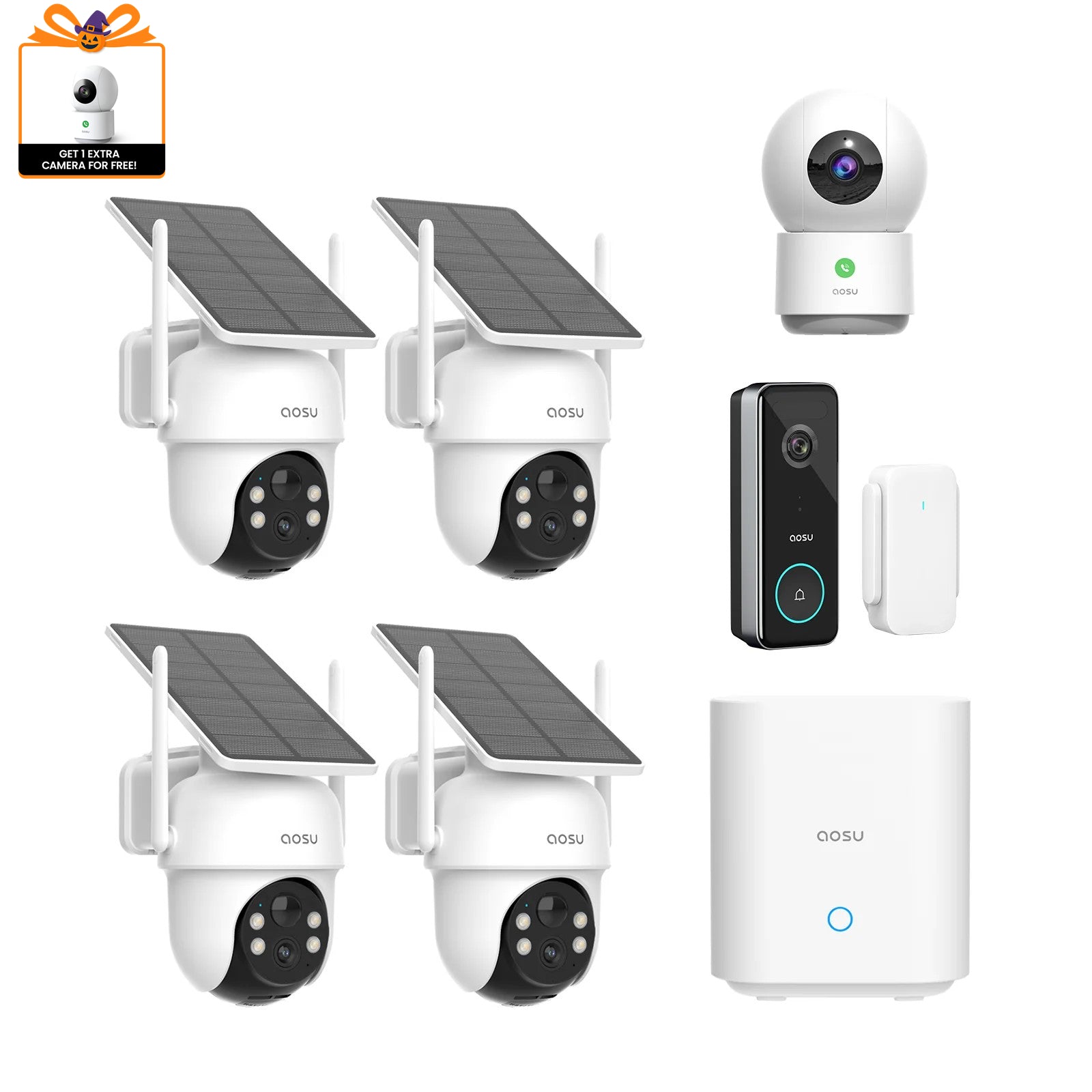 SolarCam D1 Classic Kit + Video Doorbell Ultra + IndoorCam P1 Pro