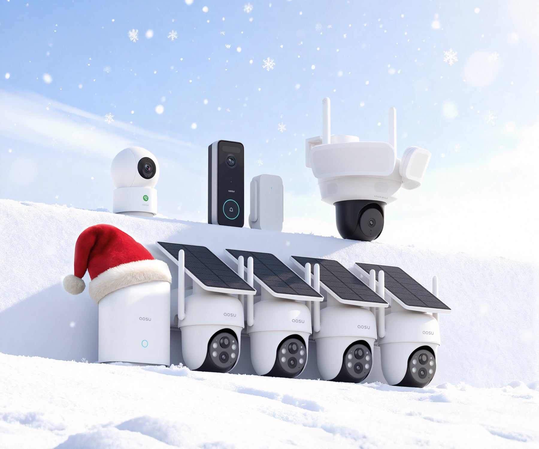 SolarCam D1 Classic Kit + Video Doorbell Ultra + Floodlight Cam Pro + IndoorCam P1 Pro