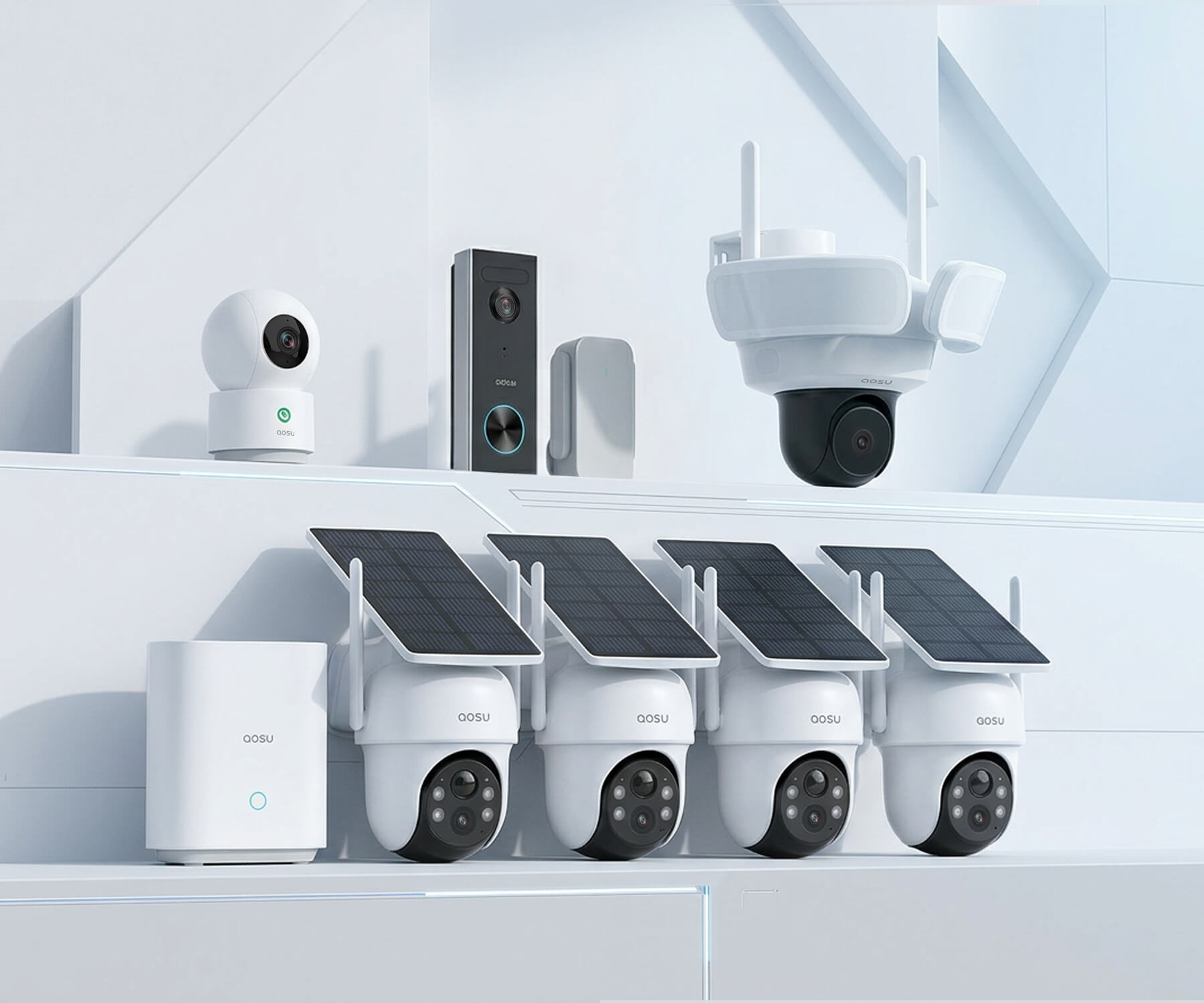 SolarCam D1 Classic Kit + Video Doorbell Pro + Floodlight Cam Pro + IndoorCam P1 Pro