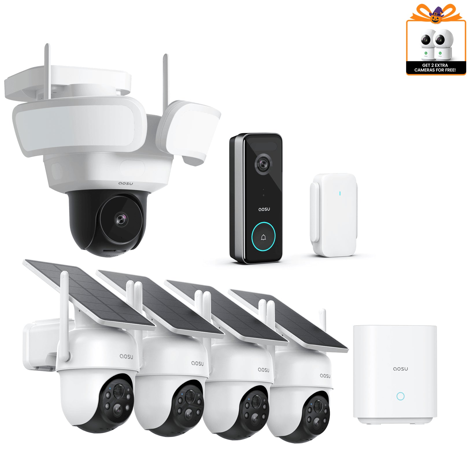 SolarCam D1 Classic Kit + Video Doorbell Ultra + Floodlight Cam Pro