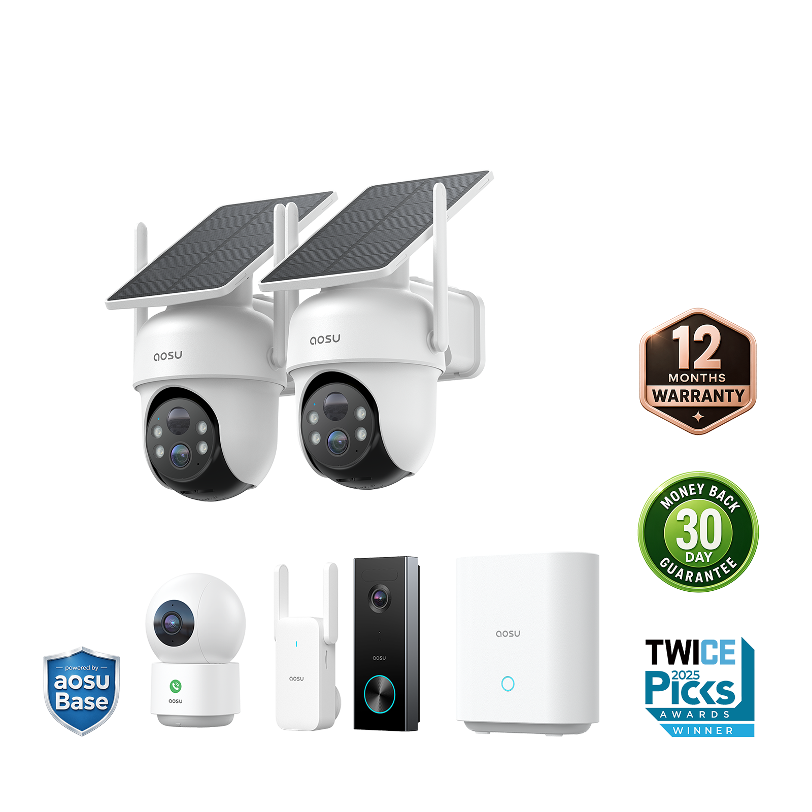 SolarCam D1 Classic Kit + Video Doorbell Pro + IndoorCam P1 Pro