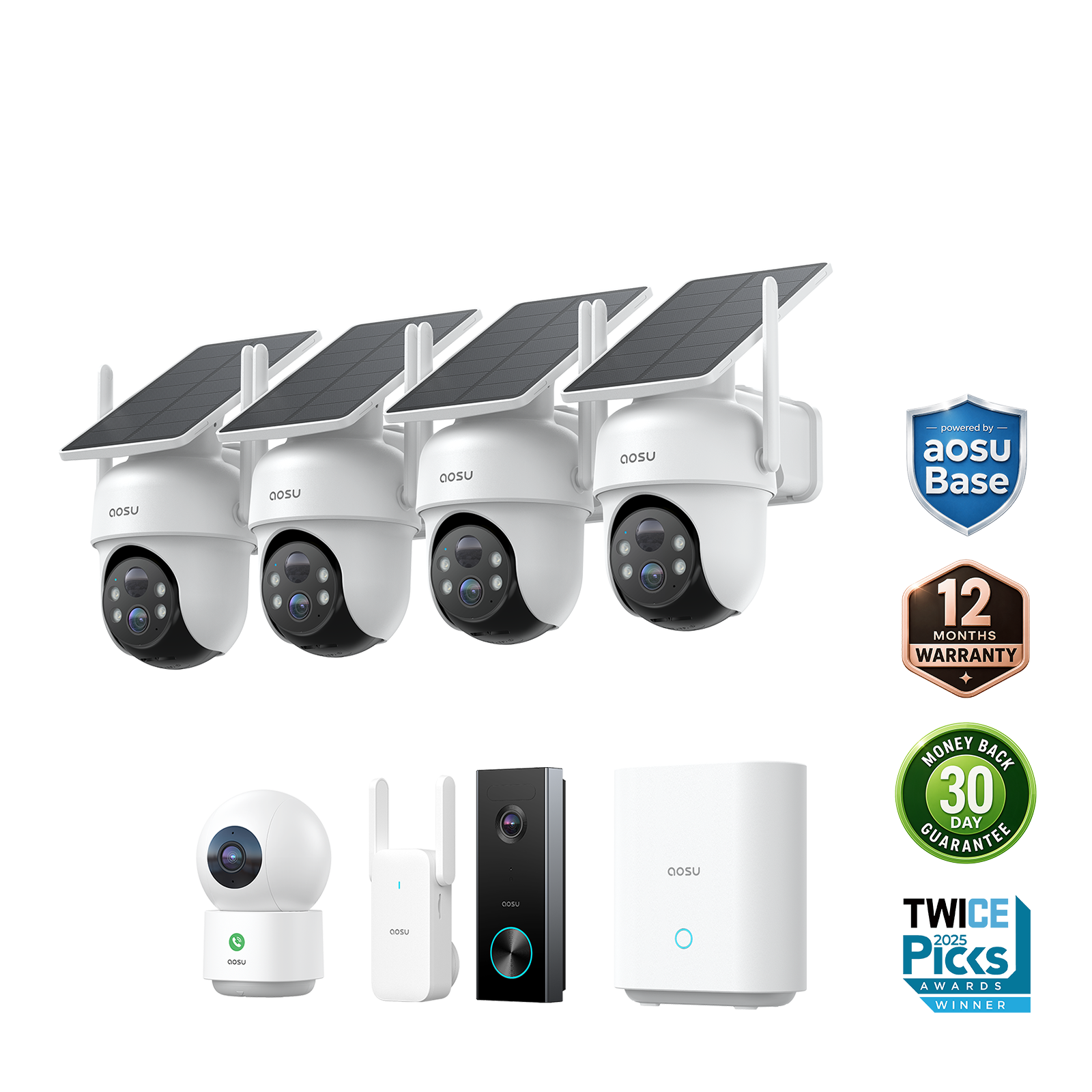 SolarCam D1 Classic Kit + Video Doorbell Pro + IndoorCam P1 Pro