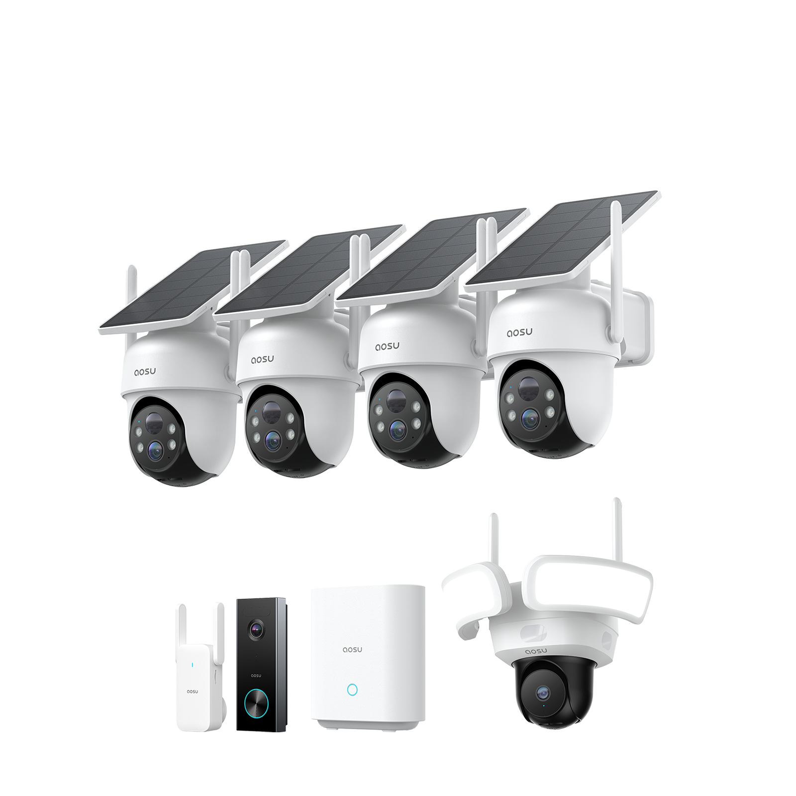 【新品】AOSU SolarCam D1 SE 防犯カメラ ソーラー360° SolarCam D1 Classic Kit with Multi-Camera Tracking | aosu
