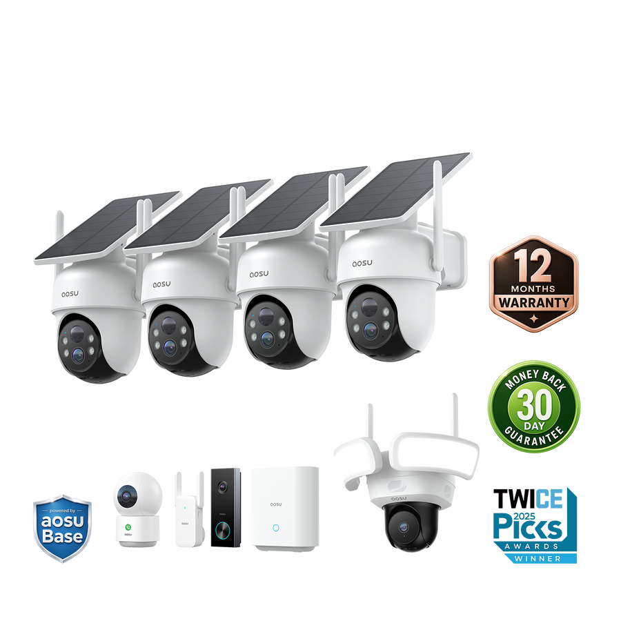 SolarCam D1 Classic Kit + Video Doorbell Pro + Floodlight Cam Pro + IndoorCam P1 Pro