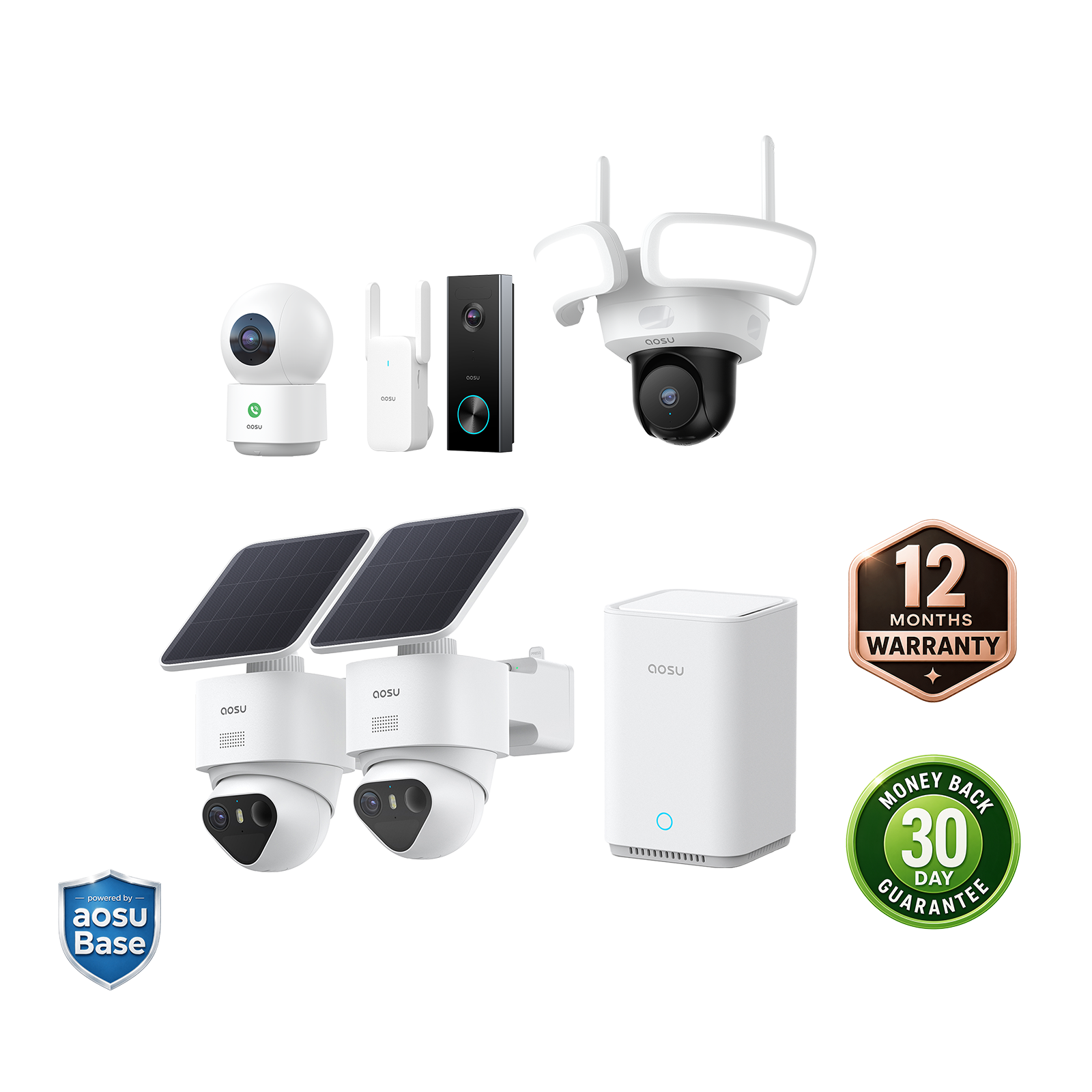 aosu T2 Ultra + Video Doorbell Pro + Floodlight Cam Pro + IndoorCam P1 Pro