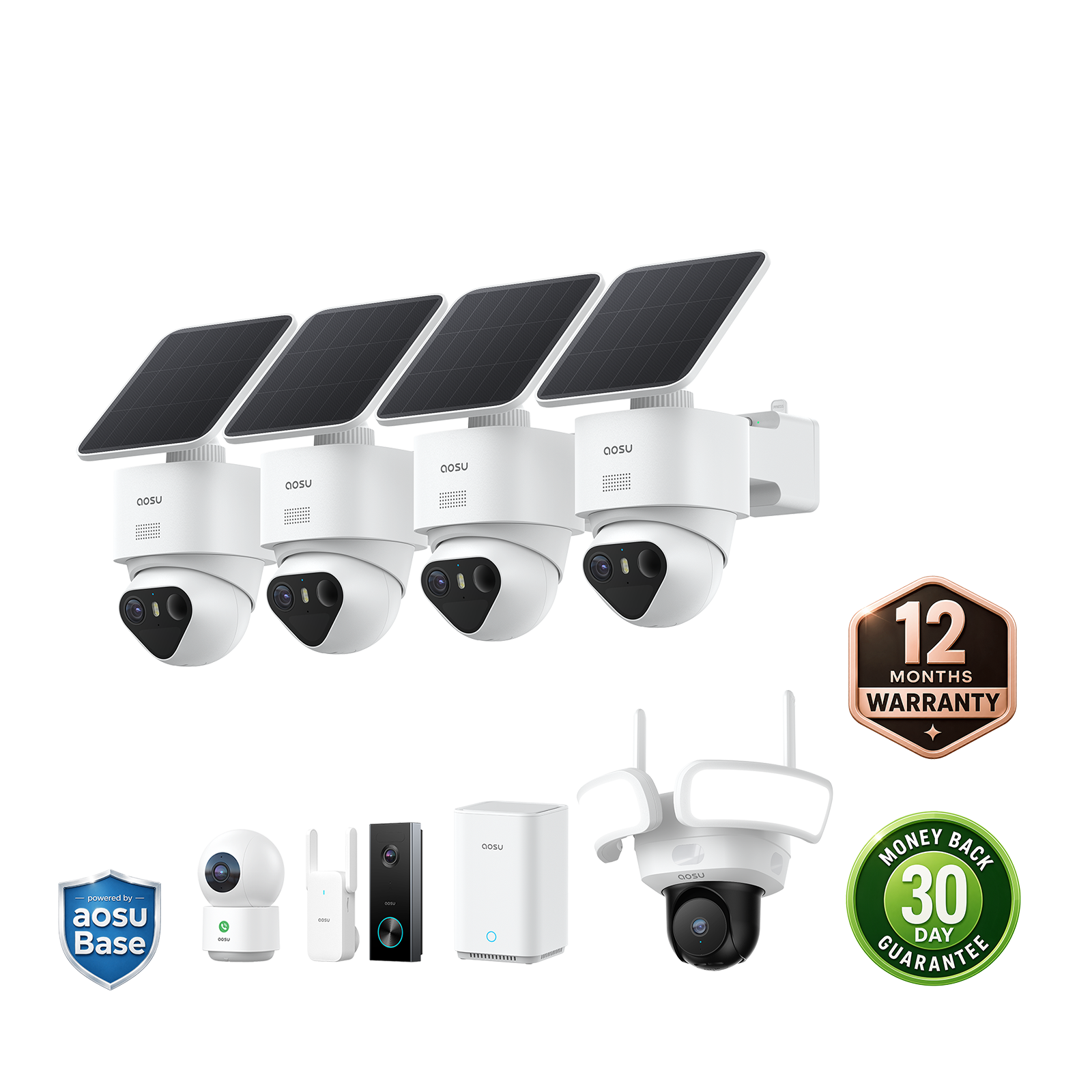aosu T2 Ultra + Video Doorbell Pro + Floodlight Cam Pro + IndoorCam P1 Pro