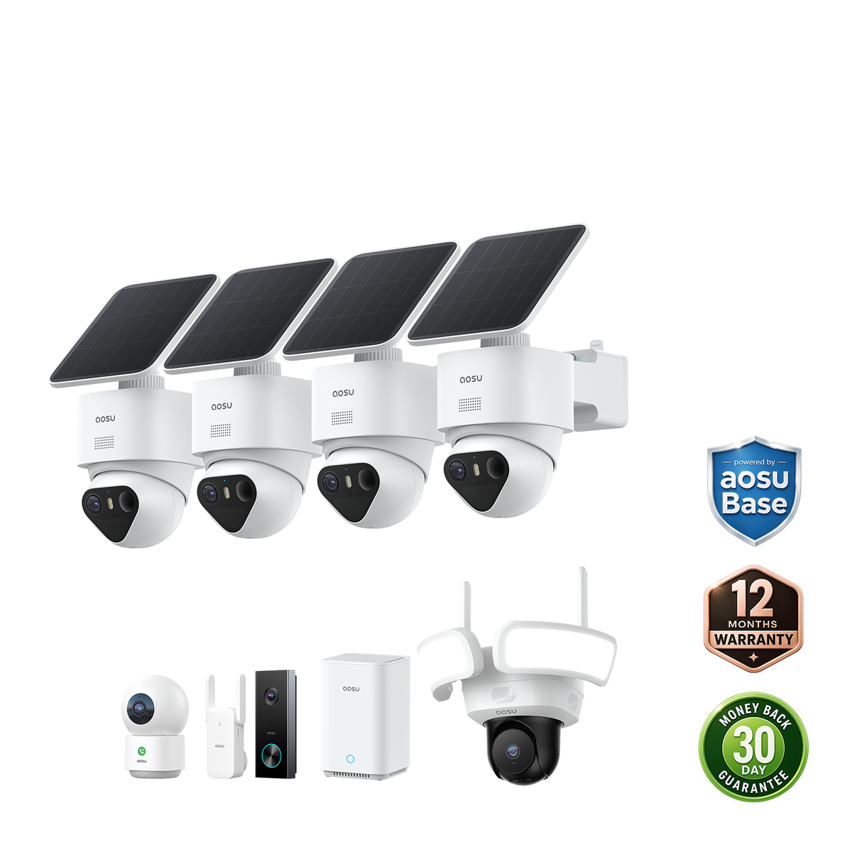 aosu T2 Ultra + Video Doorbell Pro + Floodlight Cam Pro + IndoorCam P1 Pro