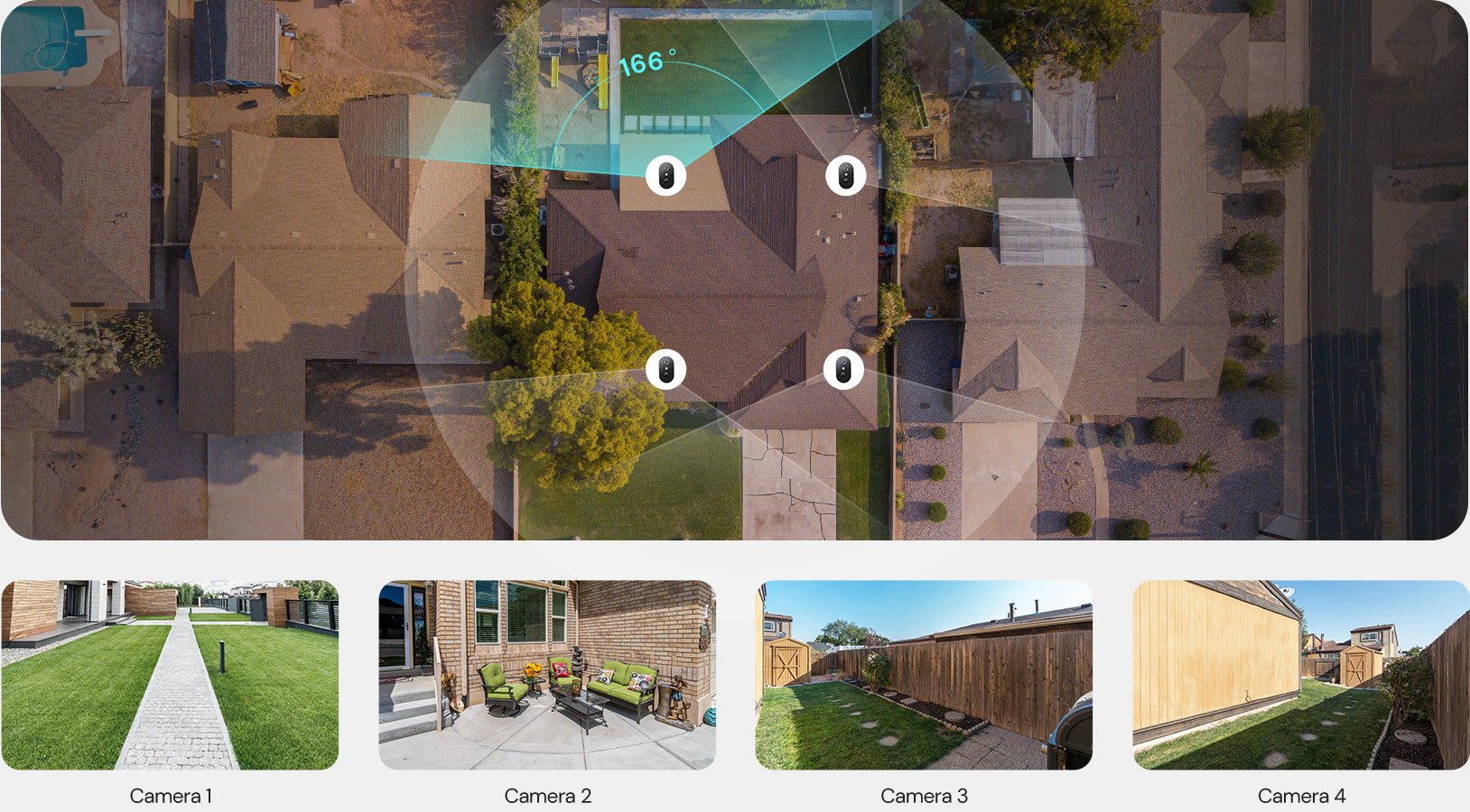 Cover Every Corner - Live view up to 4 solar security cameras at once on a single screen, providing you with unparalleled visibility and control over your property.